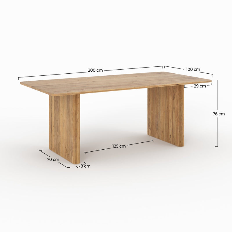 Table rectangulaire Andrea en bois d'acacia 8 personnes