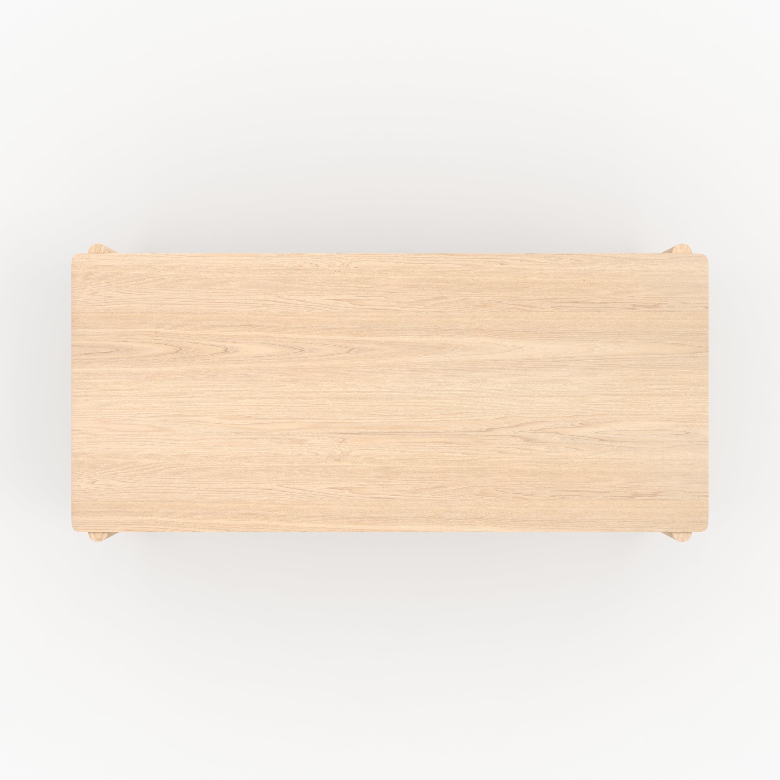 Irène - Mesa rectangular de chapa de fresno efecto blanqueado 6 plazas