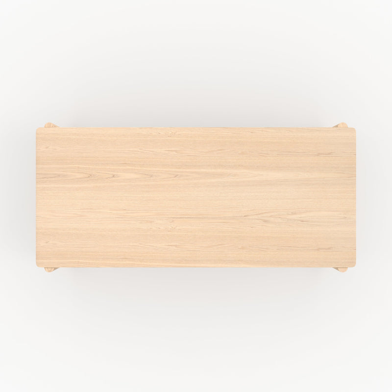 Table rectangulaire Irène en placage frêne effet blanchi 6 places