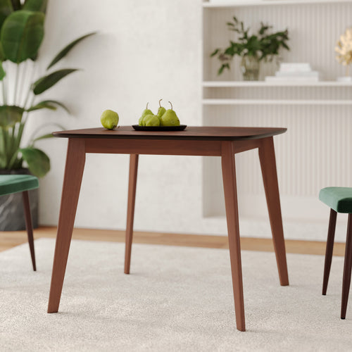 Julio - Table Carrée 4 Personnes En Bois Foncé Finition Noyer