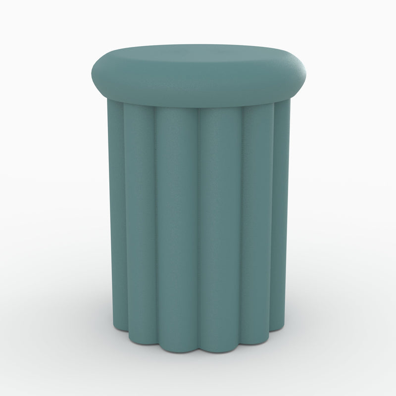 table d appoint aglae ronde en metal bleu