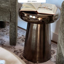 Table d'appoint Anouk en métal doré D40 cm
