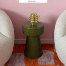 Table d'appoint Athéna en métal vert D30 cm