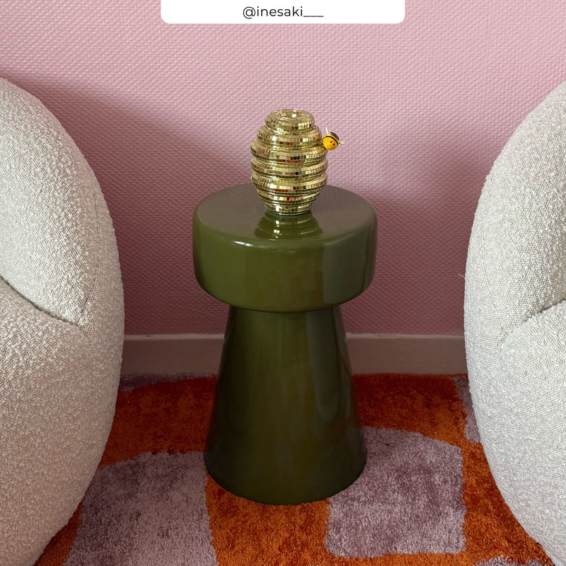 Table d'appoint Athéna en métal vert D30 cm