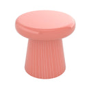 table d appoint felicie ronde et rose rayee fond blanc