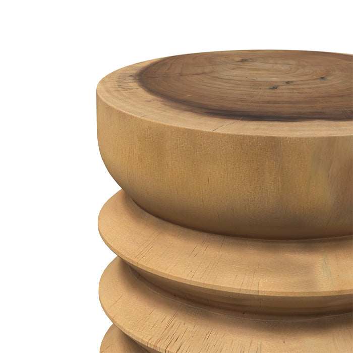Tabouret Lewa en bois de suar D30 cm