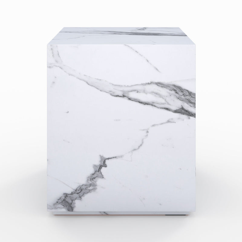 table d appoint lison en marbre blanc carre