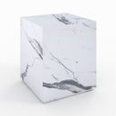 table d appoint lison marbre blanc carre