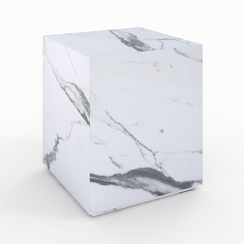 table d appoint lison marbre blanc carre