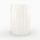 table d appoint nello ronde en metal blanc raye