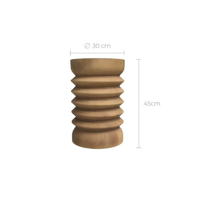 Tabouret Lewa en bois de suar D30 cm