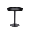 Yuri - Round Side Table, 45 cm - Wood and Metal - Black
