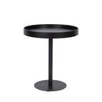 Yuri - Round Side Table, 45 cm - Wood and Metal - Black