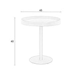 Yuri - Round Side Table, 45 cm - Wood and Metal - Black