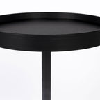 Yuri - Round Side Table, 45 cm - Wood and Metal - Black