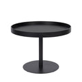 Yuri - Round Side Table 56 cm - Wood and Metal - Black