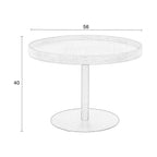 Yuri - Round Side Table 56 cm - Wood and Metal - Black