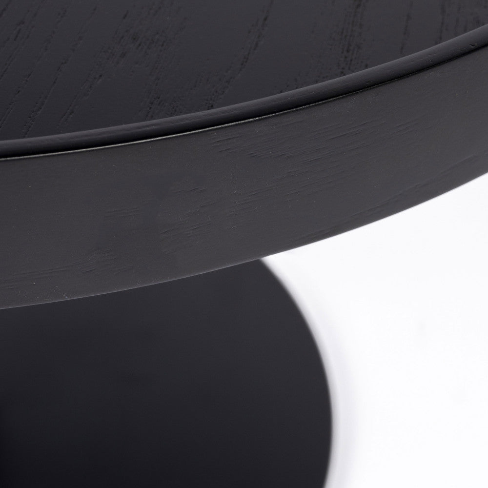 Yuri - Round Side Table 56 cm - Wood and Metal - Black