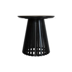 Képès - Table D'Appoint Ronde Noire En Bois D'Acacia
