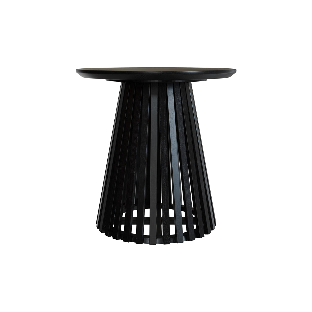 Képès - Table D'Appoint Ronde Noire En Bois D'Acacia