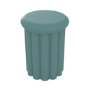 table d appoint ronde en metal bleu aglae fond blanc