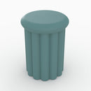 table d appoint ronde en metal bleu aglae