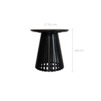 Képès - Table D'Appoint Ronde Noire En Bois D'Acacia
