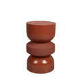 Apollo - Round Side Table - Metal - Terracotta