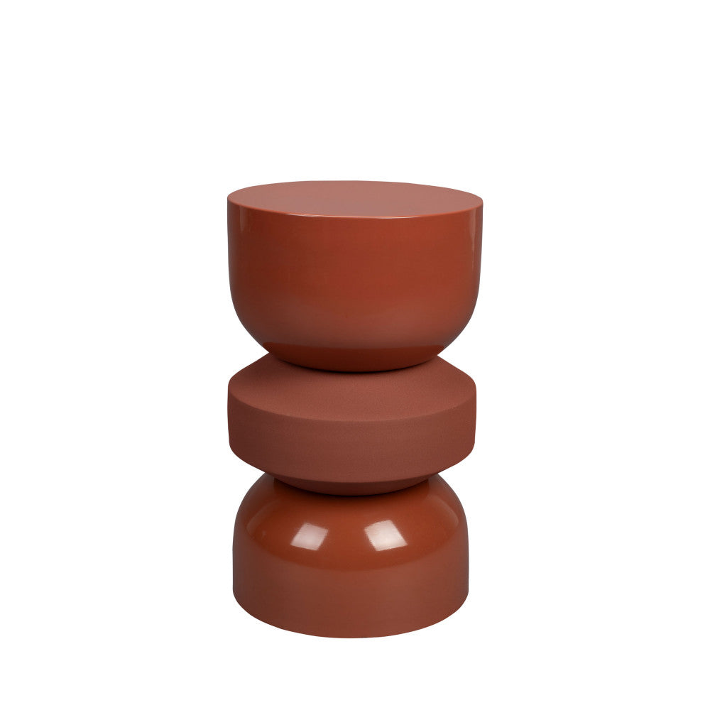 Apollo - Round Side Table - Metal - Terracotta