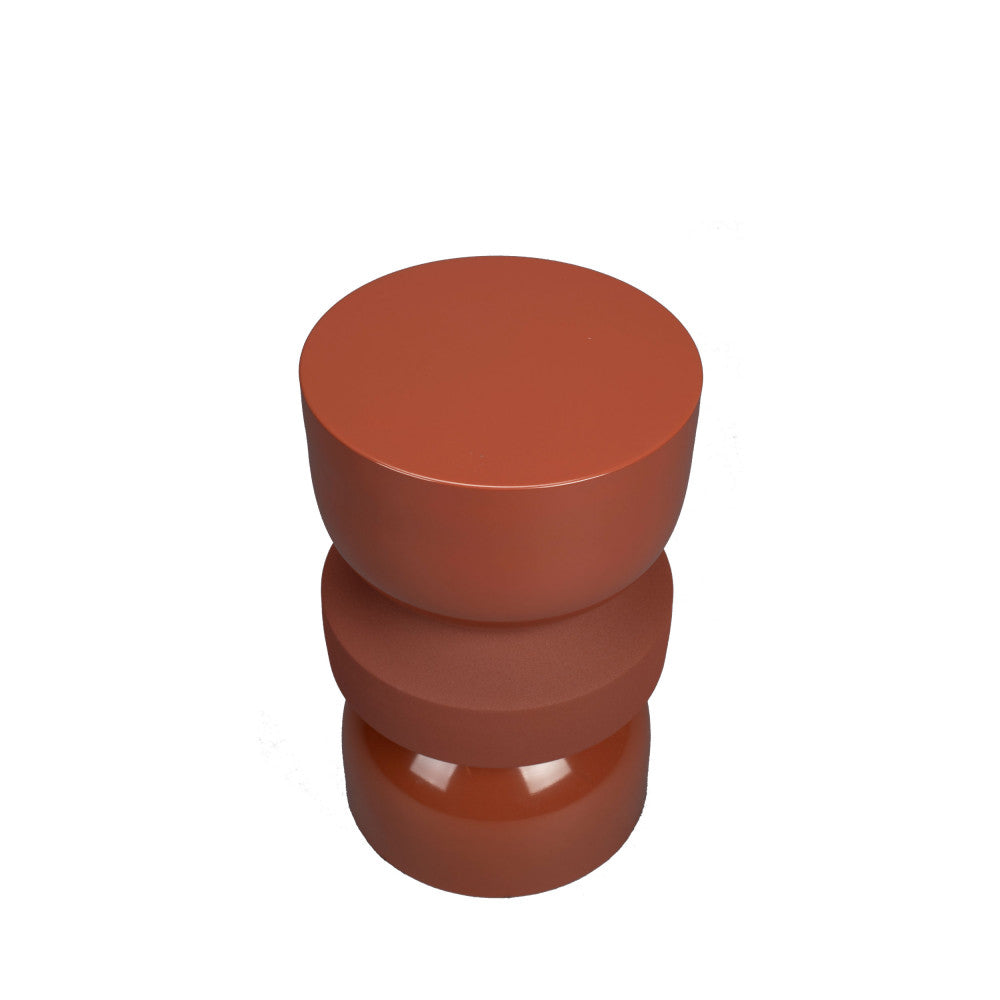 Apollo - Round Side Table - Metal - Terracotta