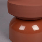 Apollo - Round Side Table - Metal - Terracotta