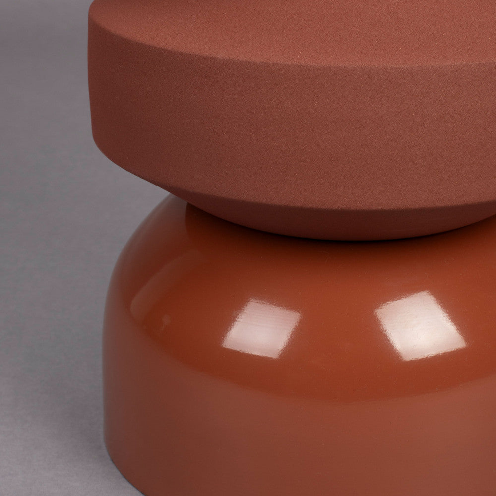 Apollo - Round Side Table - Metal - Terracotta