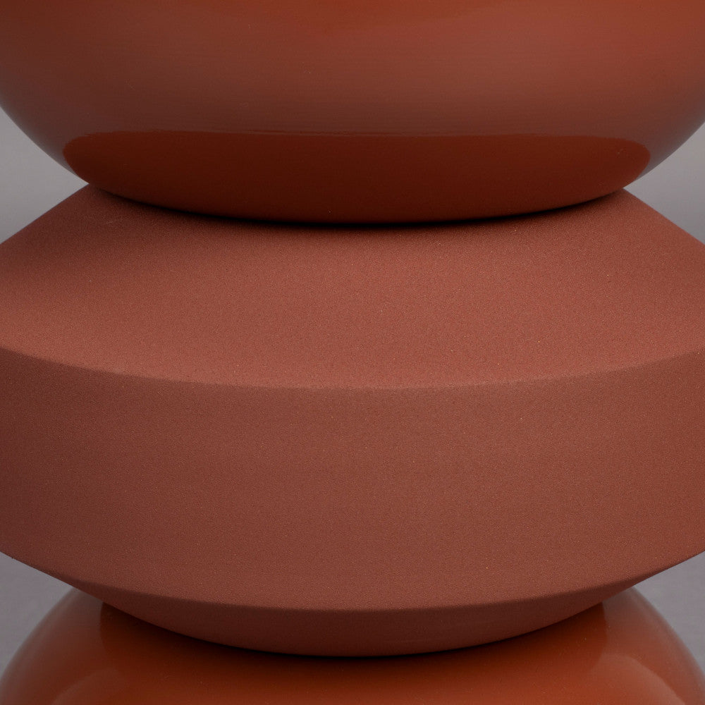 Apollo - Round Side Table - Metal - Terracotta
