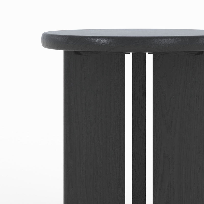 Table d'appoint Néa ronde en bois noir D40 cm