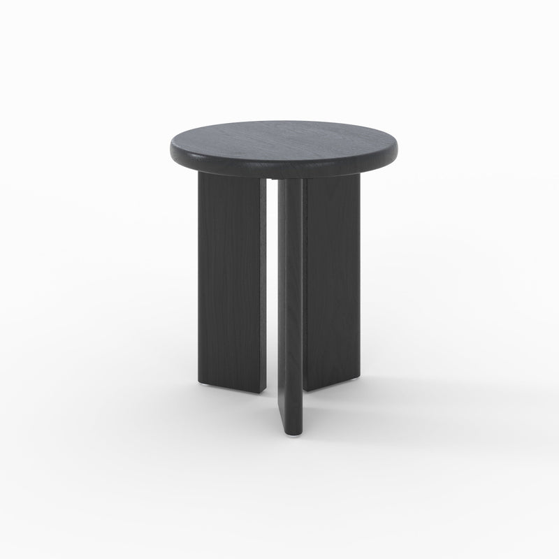 Table d'appoint Néa ronde en bois noir D40 cm