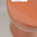 table d appoint ronde orange athena glossy metal rdv deco