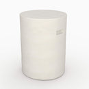 Table d'appoint ronde Santorini blanche en fibre d'argile effet béton