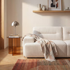 Boston - Round Side Table - Glass - Brown