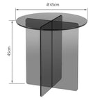 Boston - Round Side Table - Glass - Brown