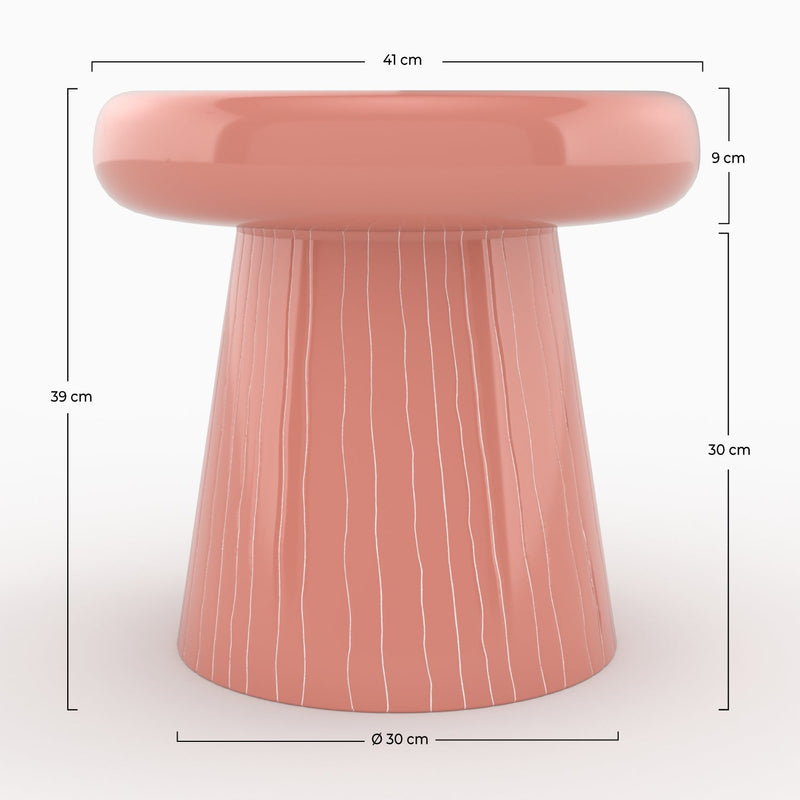 table d appoint rose rayee blanche en metal