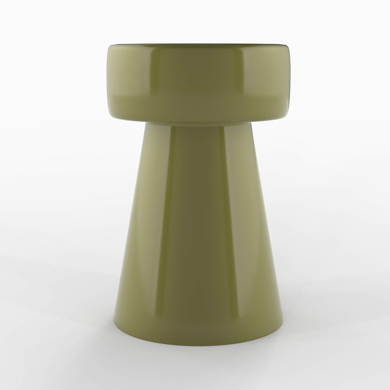 Table d'appoint Athéna en métal vert D30 cm
