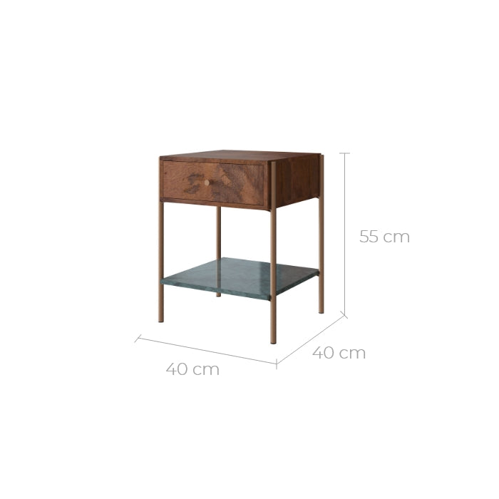 Table de chevet Doori en bois foncé