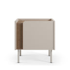 Boxy - 1-Door Bedside Table And Metal - Wood - Beige