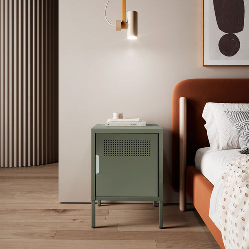 Adel - Table De Chevet 1 Porte - Métal - Vert