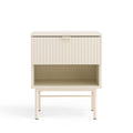 Molly - Table De Chevet 1 Tiroir, 1 Niche - Bois Et Métal - Crème