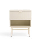 Molly - Table De Chevet 1 Tiroir, 1 Niche - Bois Et Métal - Crème