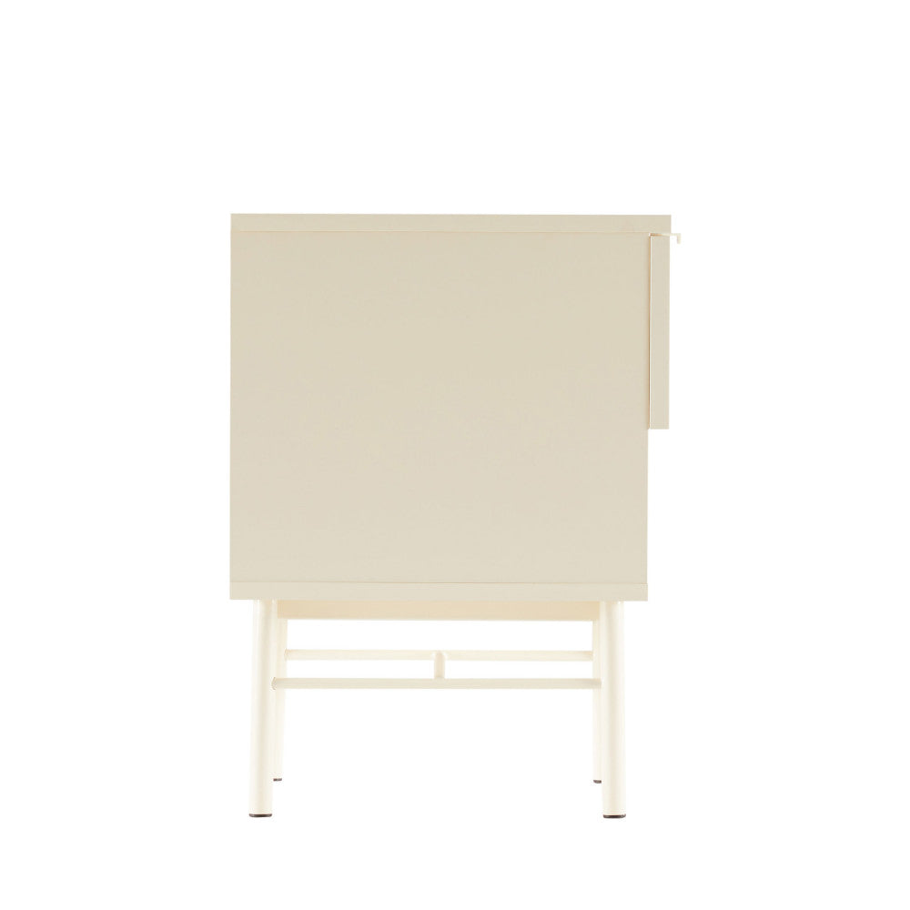 Molly - Table De Chevet 1 Tiroir, 1 Niche - Bois Et Métal - Crème