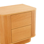 Navan - Mesita de noche de 2 cajones - Madera - Madera clara