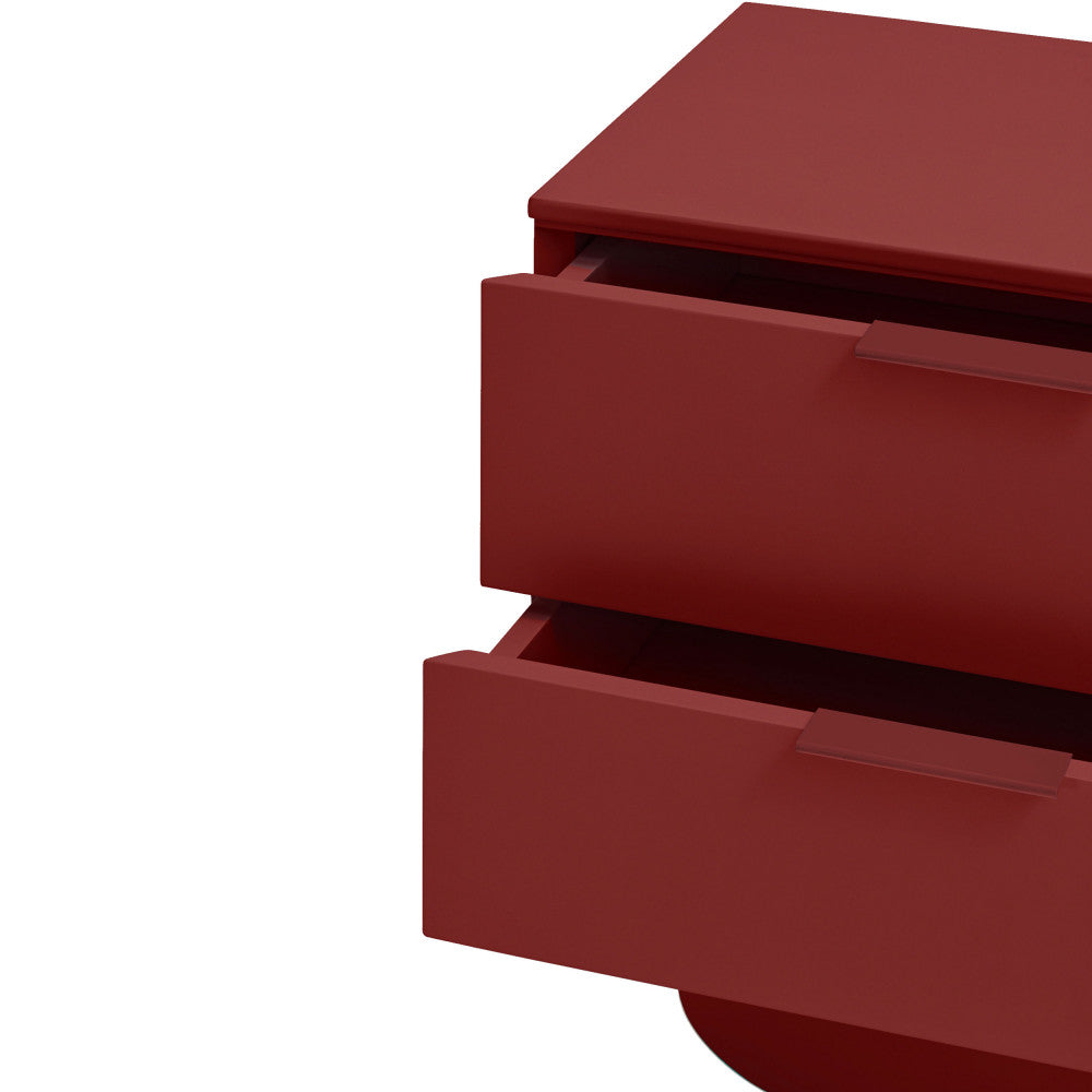 Totem - 2-Drawer Bedside Table - Wood - Red