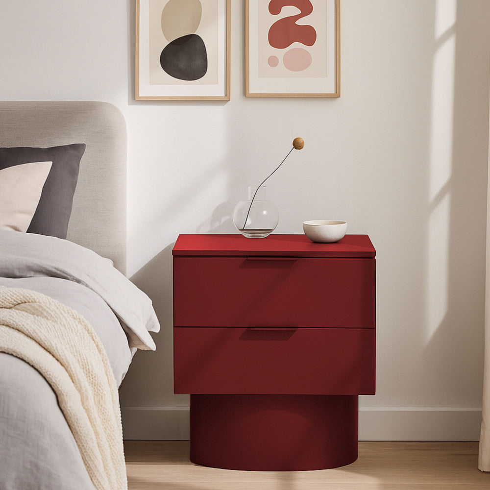 Totem - 2-Drawer Bedside Table - Wood - Red